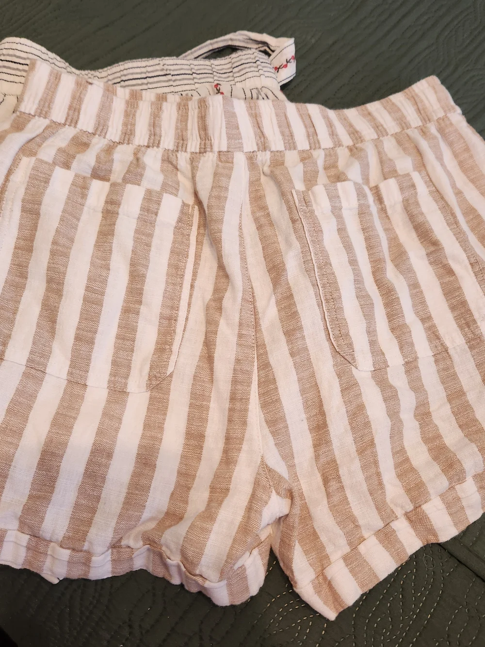 Linen Blend Striped Casual Women's Shorts  Draper James Old Navy Sz Medium